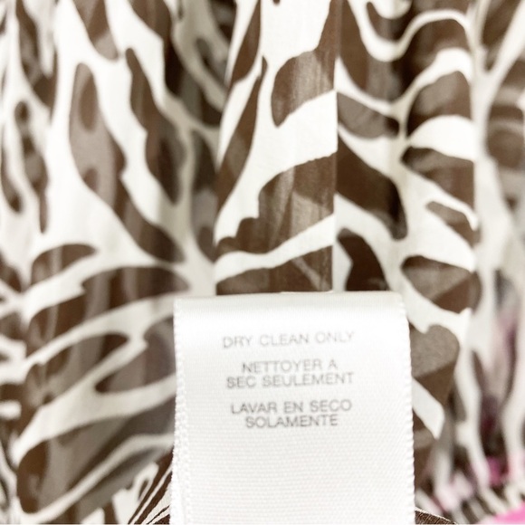 Michael Kors Brown Animal Print Silk Front Tie Blouse 3X - Picture 11 of 15